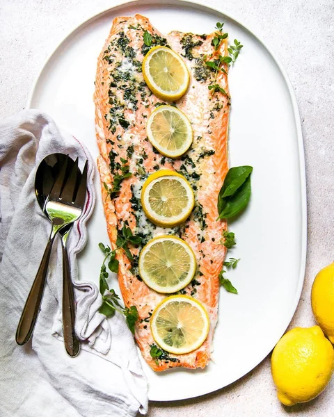 Herb Butter Trout with Lemon