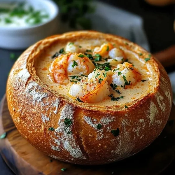 Homemade Crusty Bread Bowl Stew