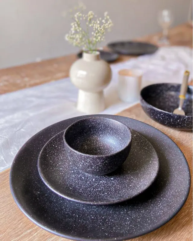 Modern Matte Black Soup Set