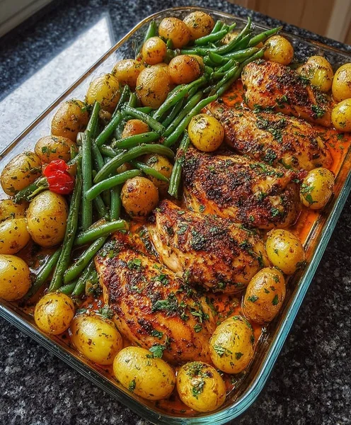 One Pan Garlic Herb Chicken with Vegetables