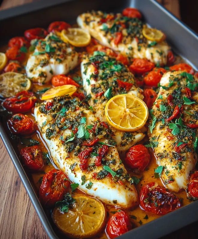 Roasted Cod with Tomatoes and Capers