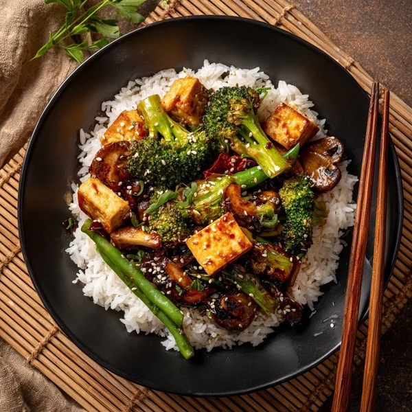 Tofu and Vegetable Stir Fry Bowl