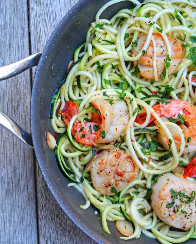 Zucchini Noodle Shrimp Scampi