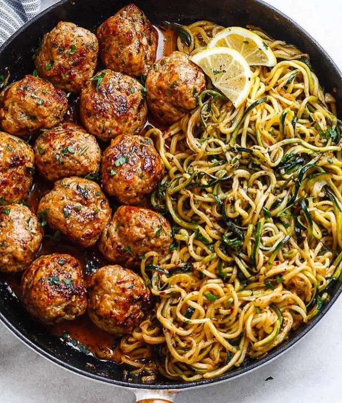 Zucchini Noodles with Meatballs