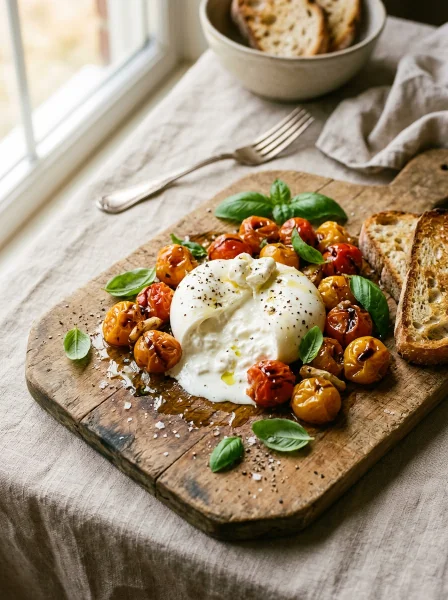 Appetizer: Burrata with Slow-Roasted Tomatoes
