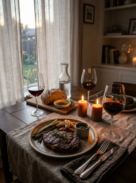 Best Wine Pairings for Date Night Dinner at Home with Red Meat