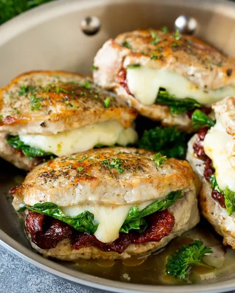 Stuffed Pork Chops with Spinach and Feta